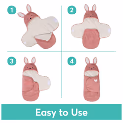 GUND Baby Oh So Snuggly Bunny Blanket Wrap  Plush Hooded Baby Blanket Wrap for Newborns  Pink/Cream  26