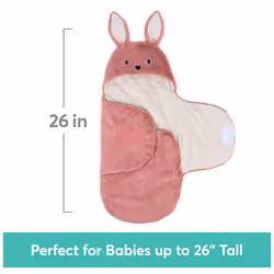 GUND Baby Oh So Snuggly Bunny Blanket Wrap  Plush Hooded Baby Blanket Wrap for Newborns  Pink/Cream  26