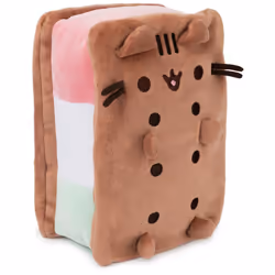 GUND Pusheen Neapolitan Ice Cream Sandwich Pusheen Plush  Stuffed Animal for Ages 8 and Up  Brown  9.5
