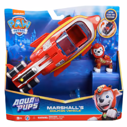 PAW Patrol Aqua Pups Marshall Transforming Dolphin Vehicle with Collectible Action Figure, Kids Toys for Ages 3 and up, Fire ...