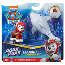 PAW Patrol , Aqua Pups Marshall and Dolphin Action Figures Set, Kids Toys for Ages 3 and up