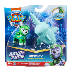 PAW Patrol , Aqua Pups Rocky and Sawfish Action Figures Set, Kids Toys for Ages 3 and up