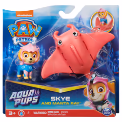 PAW Patrol , Aqua Pups Skye and Manta Ray Action Figures Set, Kids Toys for Ages 3 and up, 3 yr(s), Multicolour
