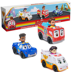 Disney Junior Firebuds, On the Move Rescue Team, 3 PK Diecast Metal Toy Car: Firetruck, Ambulance, and Police Car Kids Toys for Boys and Girls Ages 3+