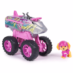 PAW Patrol : Rescue Wheels Skye’s Jet, Toy Truck with Transformation into Jet-Mode and Collectible Action Figure, Kids Toys f ...