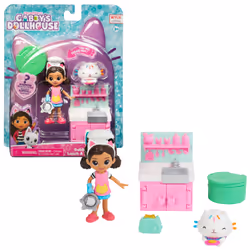 Gabby's Dollhouse , Lunch and Munch Kitchen Set with 2 Toy Figures, Accessories and Furniture Piece, Kids Toys for Ages 3 and ...