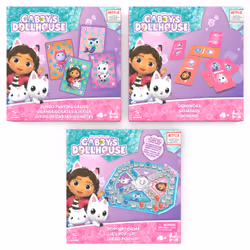 Games Gabby’s Dollhouse 3 Game Bundle Gift Set, Pop-Up Game Dominoes Jumbo Playing Cards, Gabby’s Dollhouse Toys Kids , for P ...