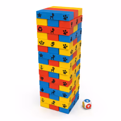Games PAW Patrol Jumbling Tower by , Stacking Building Toppling Colorful Wood Game for Kids PAW Patrol Toys, for Preschoolers Ages 4 and up