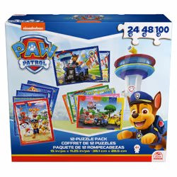 Games PAW Patrol, 12-Puzzle Pack 24-Piece 48-Piece 100-Piece Kids Puzzles Chase Marshall Skye Everest Rubble Zuma Rocky, for ...