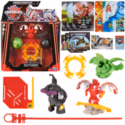 Bakugan Starter 3-Pack, Special Attack Dragonoid, Nillious, Hammerhead Customizable Spinning Action Figures and Trading Cards, Kids Toys for Boys and Girls 6 and up