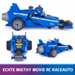 PAW Patrol : The Mighty Movie, Remote Control Car with Molded Mighty Pups Chase, Kids Toys for Boys & Girls 3+