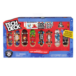 Tech Deck , 25th Anniversary 8-Pack Fingerboards with Exclusive Figure, Collectible and Customizable Mini Skateboards, Kids Toys for Ages 6 and up