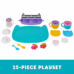 Gabby's Dollhouse , Sprinkle Party Sweet Treat Set, Pretend Play Kitchen Hot Cocoa Party Set with Fruit & Sprinkles, Kids Toys for Girls and Boys 3+