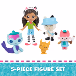 Gabby's Dollhouse , Campfire Gift Pack with Gabby Girl, Pandy Paws, Baby Box & MerCat Toy Figures, Collectible Kids Toys for Girls & Boys 3+