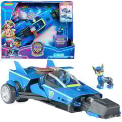 PAW Patrol : The Mighty Movie, Chase’s Mighty Transforming Cruiser with Mighty Pups Action Figure, Lights and Sounds, Kids Toys for Boys & Girls 3+