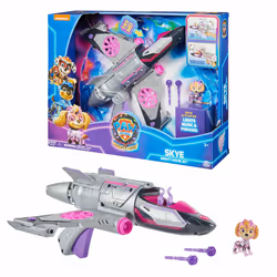 PAW Patrol : The Mighty Movie, Transforming Rescue Jet with Skye Mighty Pups Action Figure, Lights and Sounds, Kids Toys for ...