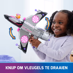 PAW Patrol : The Mighty Movie, Transforming Rescue Jet with Skye Mighty Pups Action Figure, Lights and Sounds, Kids Toys for Boys & Girls 3+
