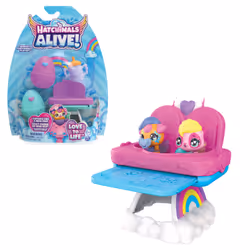 Hatchimals Alive, Hungry Playset with Highchair Toy and 2 Mini Figures in Self-Hatching Eggs, Kids Toys for Girls and Boys Ag ...