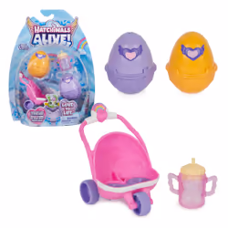 Hatchimals Alive, Hatch N’ Stroll Playset with Stroller Toy and 2 Mini Figures in Self-Hatching Eggs, Kids Toys for Girls and Boys Ages 3 and up