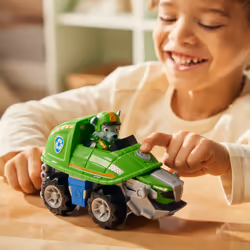 PAW Patrol Jungle Pups, Rocky Snapping Turtle Vehicle, Toy Truck with Collectible Action Figure, Kids Toys for Boys & Girls Ages 3 and Up