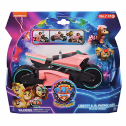 PAW Patrol : The Mighty Movie Motorcycle Toy Vehicle, with Mighty Pups Liberty and Junior Patroller Toy Figures, Kids Toys fo ...