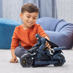 DC Comics , Batman Adventures, Batman Batcycle, Transforming 2-in-1 Batcycle & Batglider, Figure Compatible, Super Hero Kids Toy for Boys and Girls 4+