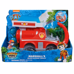 PAW Patrol Jungle Pups, Marshall Elephant Firetruck with Projectile Launcher, Toy Truck with Action Figure, Kids Toys for Boy ...
