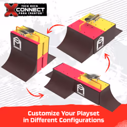 Tech Deck , Vert Wall 2.0, X-Connect Park Creator, Customizable and Buildable Ramp Set with Exclusive Fingerboard, Kids Toy for Boys and Girls Ages 6 and up