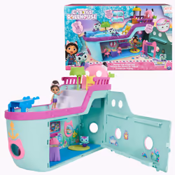 Gabby's Dollhouse , Gabby Cat Friend Ship, Cruise Ship Toy with 2 Toy Figures, Surprise Toys & Dollhouse Accessories, Kids To ...