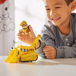PAW Patrol , Rubble’s Bulldozer, Toy Vehicle with Collectible Action Figure, Sustainably Minded Kids Toys for Boys & Girls Ages 3 and Up