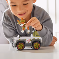 PAW Patrol , Tracker’s Jungle Cruiser, Toy Truck with Collectible Action Figure, Sustainably Minded Kids Toys for Boys & Girls Ages 3 and Up