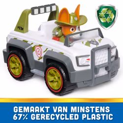 PAW Patrol , Tracker’s Jungle Cruiser, Toy Truck with Collectible Action Figure, Sustainably Minded Kids Toys for Boys & Girls Ages 3 and Up