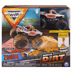 Monster Jam , Megalodon Monster Dirt Starter Set, Featuring 8oz of Monster Dirt and Official 1:64 Scale Die-Cast Truck
