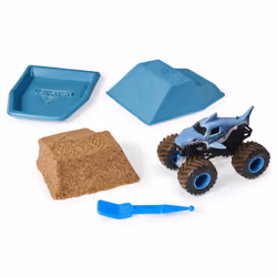 Monster Jam , Megalodon Monster Dirt Starter Set, Featuring 8oz of Monster Dirt and Official 1:64 Scale Die-Cast Truck