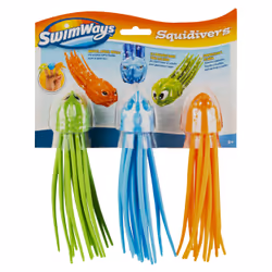 SwimWays SquiDivers Kids Pool Diving Toys, 3 Pack, Bath Toys & Pool Party Supplies for Kids Ages 5 and Up, Single toy, 5 yr(s ...
