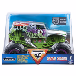 Monster Jam , Official Grave Digger Monster Truck, Die-Cast Vehicle, 1:24 Scale, Truck, 3 yr(s), Multicolour