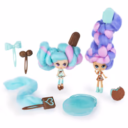 Candylocks , BFF 2-Pack, Mint Choco Chick and Choco Lisa, Scented Collectible Dolls with Accessories