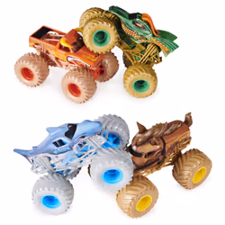 Monster Jam , Land vs. Sea 4 Pack Monster Trucks (Grave Digger, Max-D, Megalodon, and Pirate’s), 1:64 Scale, Kids Toys for Boys and Girls Ages 3 and up - Additional view 4