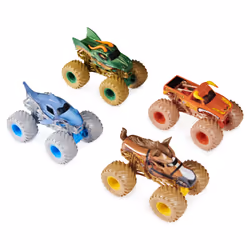 Monster Jam , Land vs. Sea 4 Pack Monster Trucks (Grave Digger, Max-D, Megalodon, and Pirate’s), 1:64 Scale, Kids Toys for Boys and Girls Ages 3 and up - Additional view 5