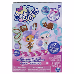 Candylocks , BFF 2-Pack, 3" Mint Choco Chick and Choco Lisa, Scented Collectible Dolls with Accessories