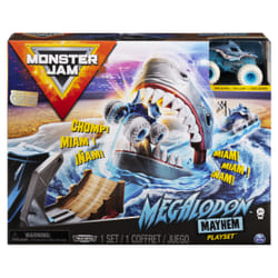 Monster Jam , Official Megalodon Mayhem Playset with Exclusive 1:64 Scale Megalodon Die-Cast Monster Truck