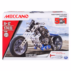 Meccano by Erector, 5 in 1 Model Building Set - Motorcycles, STEM Engineering Education Toy, 174 Pieces, For Ages 8 and up, 7 ...
