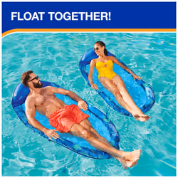 Swimways Elite Spring Float Hammock Pool Lounger  Inflatable Pool Floats Adult with Fast Inflation  Pool Hammock for Adults up to 250 lbs