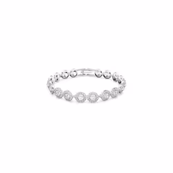 Swarovski Angelic bracelet, Round cut, White, Rhodium plated