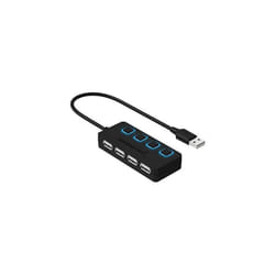 Sabrent 4-Port USB 2.0 Hub with Individual LED lit Power Switches (HB-UMLS)