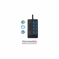 Sabrent 4-Port USB 2.0 Hub with Individual LED lit Power Switches (HB-UMLS)