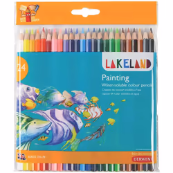 Derwent Lakeland Watercolour Painting Pencils, Set of 24, School or Home Use, 33255