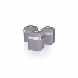 Swan SWKA1020GRN Retro Kitchen Storage Canisters, Iron, Grey, Set of 3