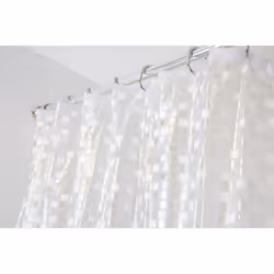 Croydex Silver Mosaic Fully Waterproof PVC Shower Curtain