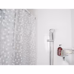 Croydex Silver Mosaic Fully Waterproof PVC Shower Curtain